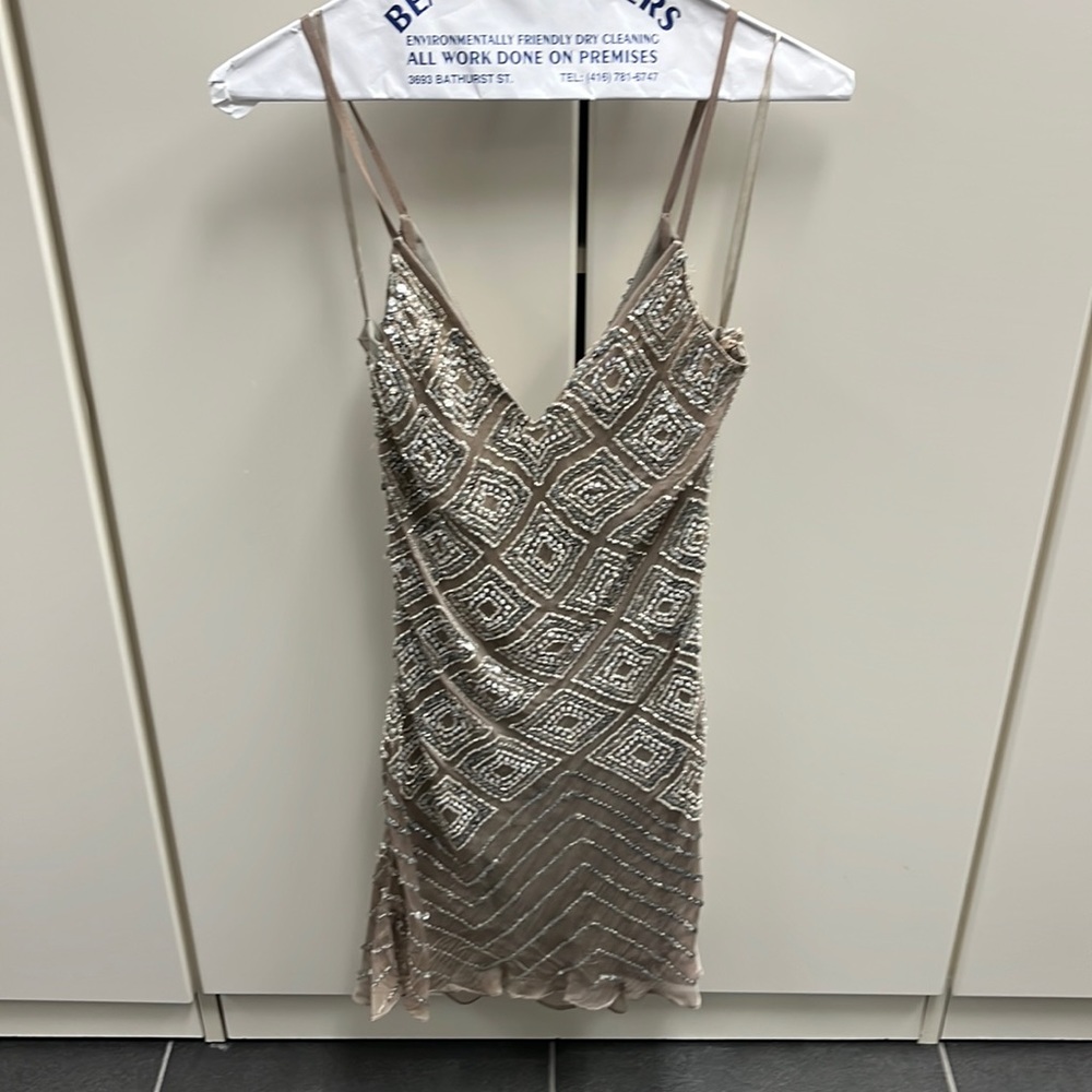Basix Black Label gold & silver sparkly mini dress